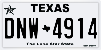 TX license plate DNW4914