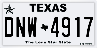 TX license plate DNW4917