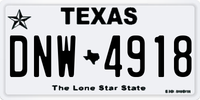 TX license plate DNW4918