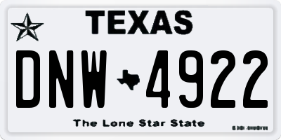 TX license plate DNW4922