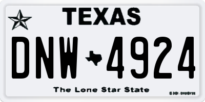 TX license plate DNW4924