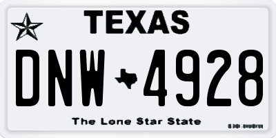TX license plate DNW4928