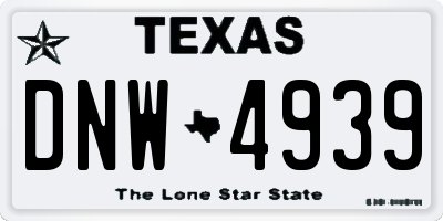 TX license plate DNW4939