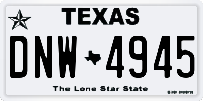 TX license plate DNW4945
