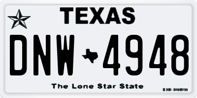 TX license plate DNW4948