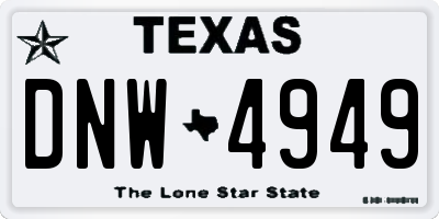 TX license plate DNW4949