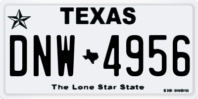 TX license plate DNW4956