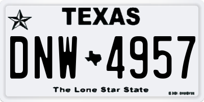 TX license plate DNW4957