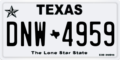 TX license plate DNW4959