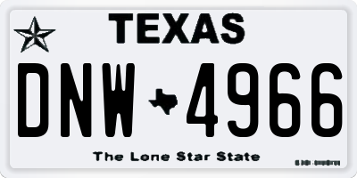 TX license plate DNW4966