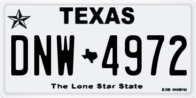 TX license plate DNW4972