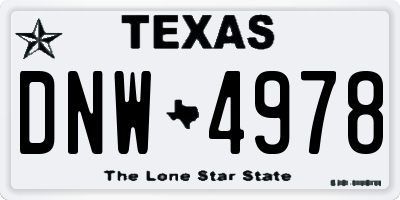 TX license plate DNW4978