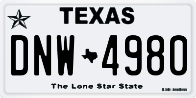 TX license plate DNW4980