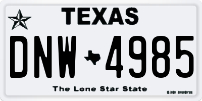 TX license plate DNW4985