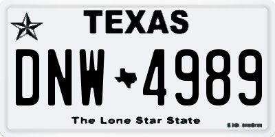 TX license plate DNW4989