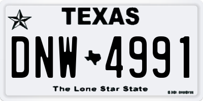 TX license plate DNW4991