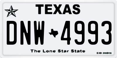 TX license plate DNW4993