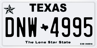 TX license plate DNW4995