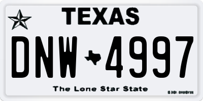 TX license plate DNW4997