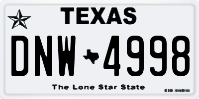 TX license plate DNW4998