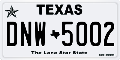 TX license plate DNW5002