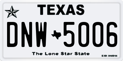 TX license plate DNW5006