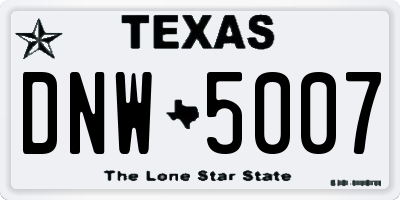 TX license plate DNW5007