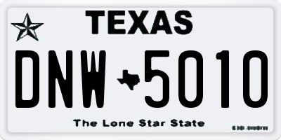 TX license plate DNW5010
