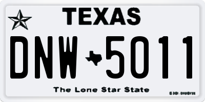 TX license plate DNW5011