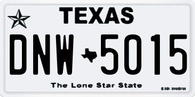 TX license plate DNW5015
