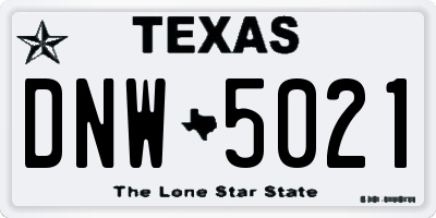 TX license plate DNW5021
