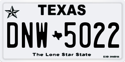 TX license plate DNW5022