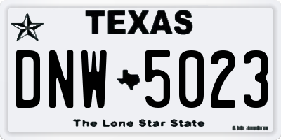 TX license plate DNW5023