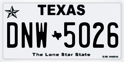 TX license plate DNW5026