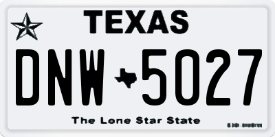 TX license plate DNW5027