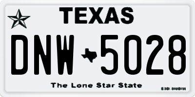 TX license plate DNW5028