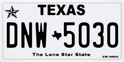 TX license plate DNW5030