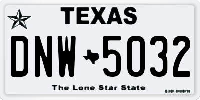 TX license plate DNW5032