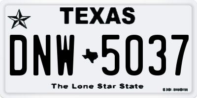TX license plate DNW5037