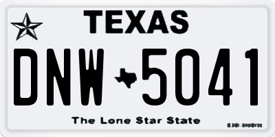 TX license plate DNW5041