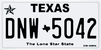 TX license plate DNW5042