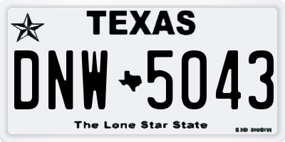 TX license plate DNW5043