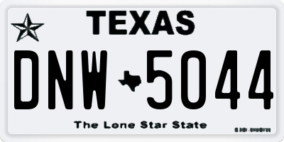 TX license plate DNW5044