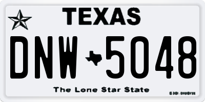 TX license plate DNW5048