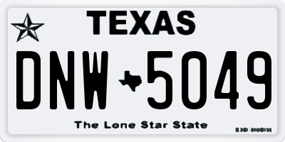 TX license plate DNW5049