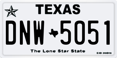 TX license plate DNW5051