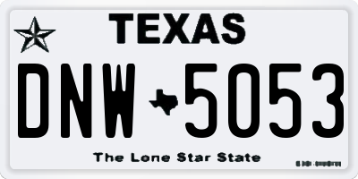 TX license plate DNW5053