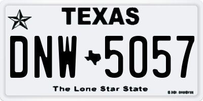 TX license plate DNW5057
