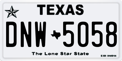 TX license plate DNW5058