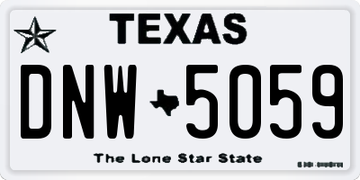 TX license plate DNW5059